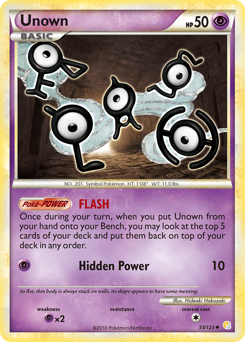 Unown, HeartGold & SoulSilver #55, Pokémon TCG card