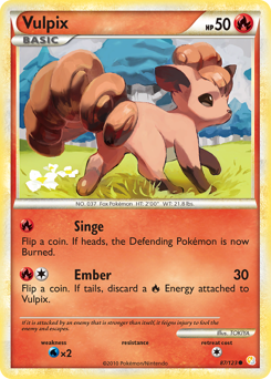 Vulpix, HeartGold & SoulSilver #87, Pokémon TCG card