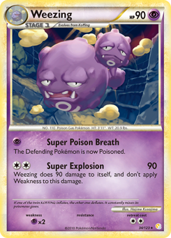 Weezing, HeartGold & SoulSilver #34, Pokémon TCG card