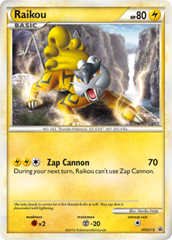 Raikou, HGSS Black Star Promos #HGSS19, Pokémon TCG card