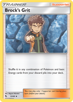 Brock's Grit, Hidden Fates #53, Pokémon TCG card