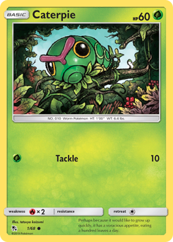 Caterpie, Hidden Fates #1, Pokémon TCG card