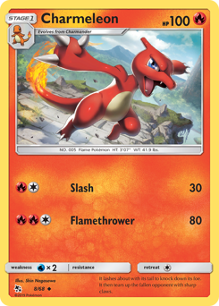 Charmeleon, Hidden Fates #8, Pokémon TCG card