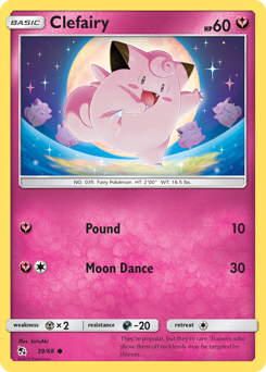 Clefairy, Hidden Fates #39, Pokémon TCG card
