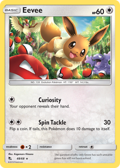 Eevee, Hidden Fates #48, Pokémon TCG card