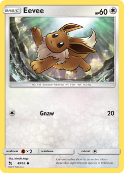 Eevee, Hidden Fates #49, Pokémon TCG card