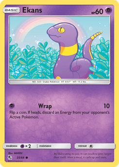 Ekans, Hidden Fates #25, Pokémon TCG card
