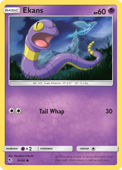 Ekans, Hidden Fates #26, Pokémon TCG card