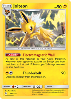 Jolteon, Hidden Fates #23, Pokémon TCG card