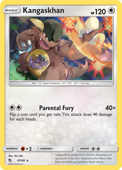 Kangaskhan, Hidden Fates #47, Pokémon TCG card