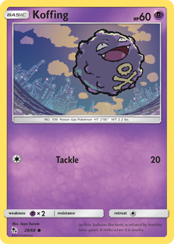 Koffing, Hidden Fates #28, Pokémon TCG card