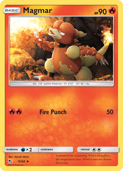 Magmar, Hidden Fates #10, Pokémon TCG card