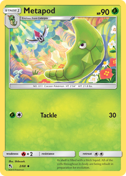 Metapod, Hidden Fates #2, Pokémon TCG card