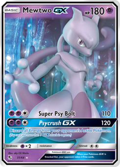 Mewtwo-GX, Hidden Fates #31, Pokémon TCG card