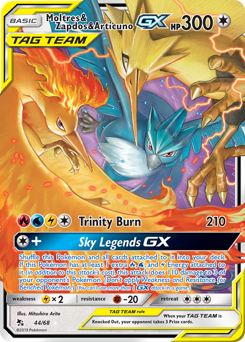 Moltres & Zapdos & Articuno-GX, Hidden Fates #44, Pokémon TCG card