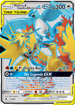 Moltres & Zapdos & Articuno-GX, Hidden Fates #66, Pokémon TCG card