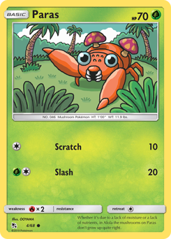 Paras, Hidden Fates #4, Pokémon TCG card