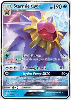 Starmie-GX, Hidden Fates #14, Pokémon TCG card