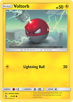 Voltorb, Hidden Fates #21, Pokémon TCG card