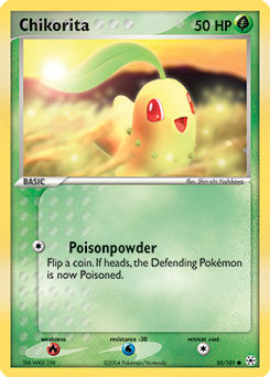 Chikorita, Hidden Legends #55, Pokémon TCG card