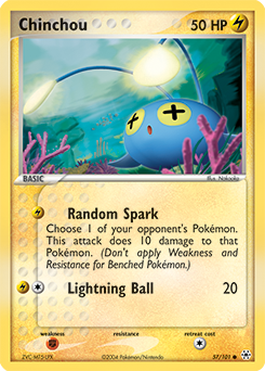 Chinchou, Hidden Legends #57, Pokémon TCG card