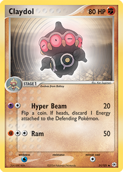 Claydol, Hidden Legends #31, Pokémon TCG card
