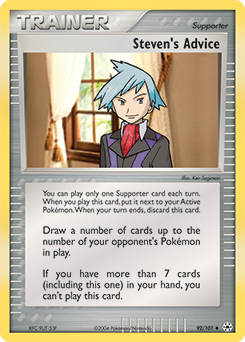 Steven's Advice, Hidden Legends #92, Pokémon TCG card