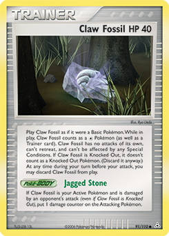 Claw Fossil, Holon Phantoms #91, Pokémon TCG card