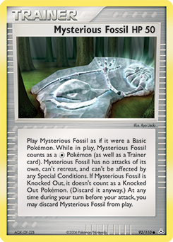 Mysterious Fossil, Holon Phantoms #92, Pokémon TCG card