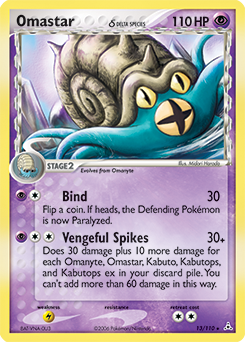 Omastar δ, Holon Phantoms #13, Pokémon TCG card