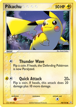 Pikachu, Holon Phantoms #78, Pokémon TCG card