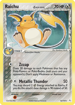 Raichu δ, Holon Phantoms #15, Pokémon TCG card