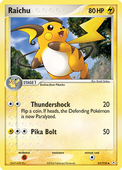 Raichu, Holon Phantoms #51, Pokémon TCG card