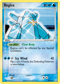Regice, Holon Phantoms #27, Pokémon TCG card