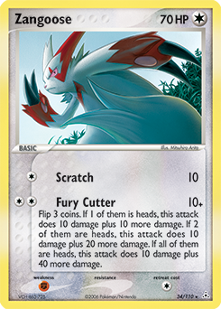 Zangoose, Holon Phantoms #34, Pokémon TCG card