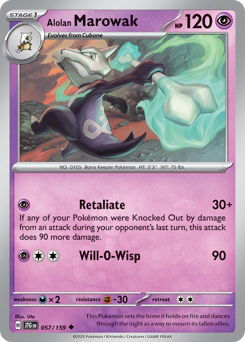 Alolan Marowak, Journey Together #57, Pokémon TCG card