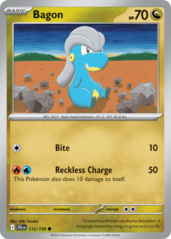 Bagon, Journey Together #112, Pokémon TCG card