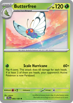 Butterfree, Journey Together #3, Pokémon TCG card