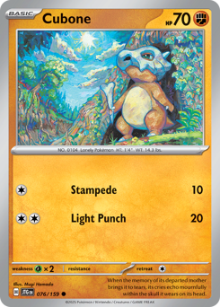 Cubone, Journey Together #76, Pokémon TCG card