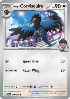 Hop's Corvisquire, Journey Together #134, Pokémon TCG card