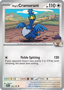 Hop's Cramorant, Journey Together #138, Pokémon TCG card