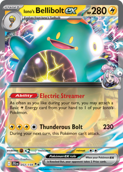 Iono's Bellibolt ex, Journey Together #53, Pokémon TCG card