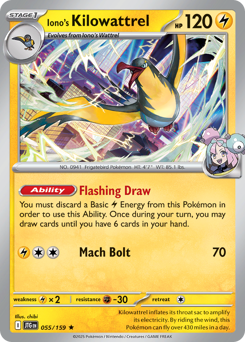 Iono's Kilowattrel, Journey Together #55, Pokémon TCG card