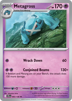Metagross, Journey Together #63, Pokémon TCG card