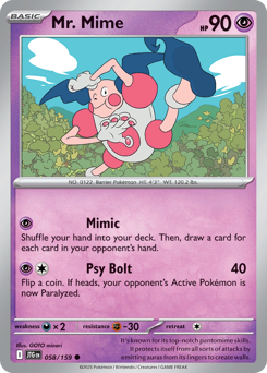 Mr. Mime, Journey Together #58, Pokémon TCG card