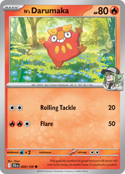 N's Darumaka, Journey Together #26, Pokémon TCG card