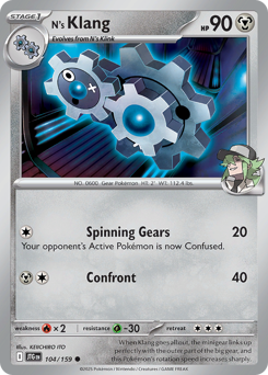 N's Klang, Journey Together #104, Pokémon TCG card