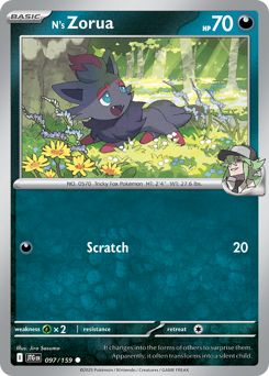 N's Zorua, Journey Together #97, Pokémon TCG card