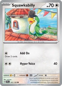 Squawkabilly, Journey Together #141, Pokémon TCG card