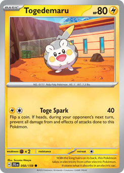 Togedemaru, Journey Together #50, Pokémon TCG card